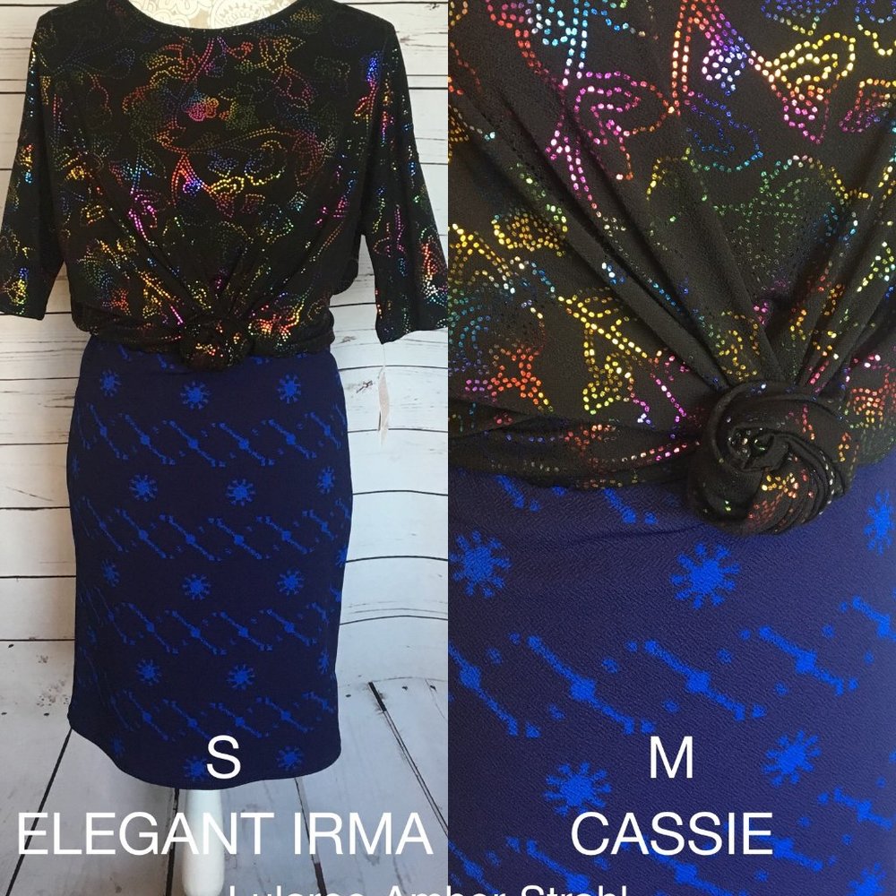 Blue Lularoe Cassie Skirt Medium NWT